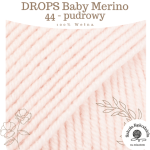 Drops Baby Merino 44, pudrowy, Szkoła Rękodzieła za Miastem