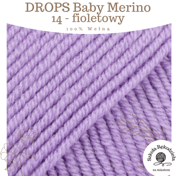 Drops Baby Merino 14, fioletowy, Szkoła Rękodzieła za Miastem