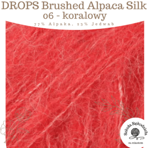 Drops Brushed Alpaca Silk, 06, koralowy, Szkoła Rękodzieła za Miastem