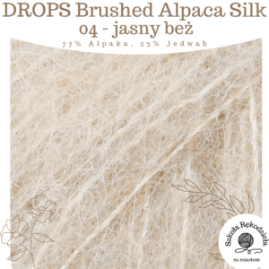 Drops Brushed Alpaca Silk, 04, jasny beż, Szkoła Rękodzieła za Miastem