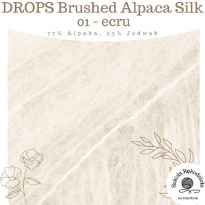 Drops Brushed Alpaca Silk, 01 ecru, Szkoła Rękodzieła za Miastem
