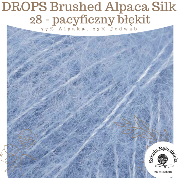 Drops Brushed Alpaca Silk, 28, pacyficzny błękit, Szkoła Rękodzieła za Miastem