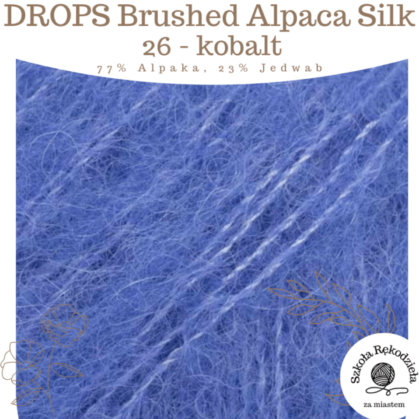 Drops Brushed Alpaca Silk, 26, kobalt, Szkoła Rękodzieła za Miastem