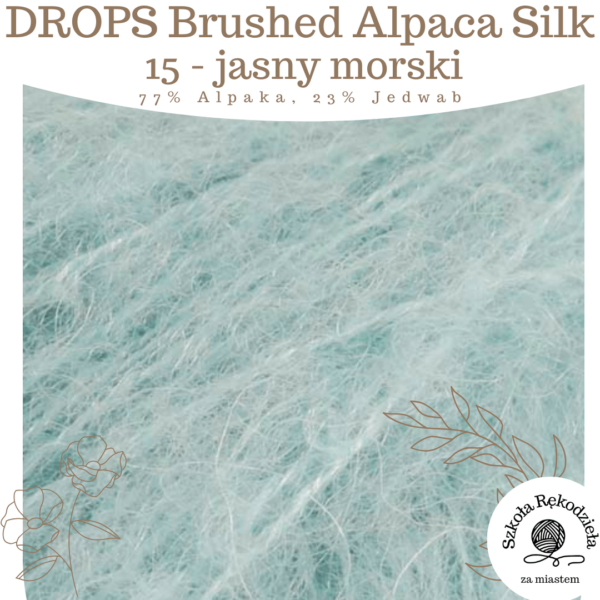 Drops Brushed Alpaca Silk, 15, jasny morski, Szkoła Rękodzieła za Miastem