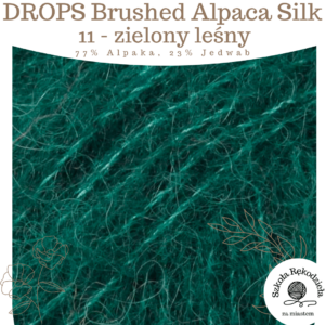 Drops Brushed Alpaca Silk, 11, zielony leśny, Szkoła Rękodzieła za Miastem