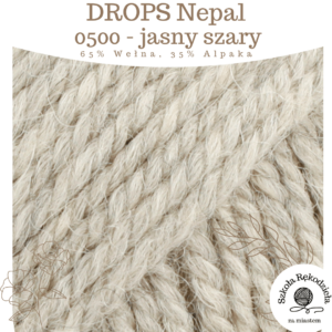Drops Nepal, 0500, jasny szary, Szkoła Rękodzieła za Miastem