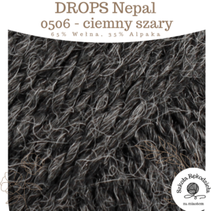 Drops Nepal, 0506, ciemny szary, Szkoła Rękodzieła za Miastem
