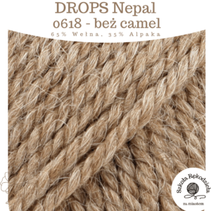 Drops Nepal, 0618, beż camel, Szkoła Rękodzieła za Miastem