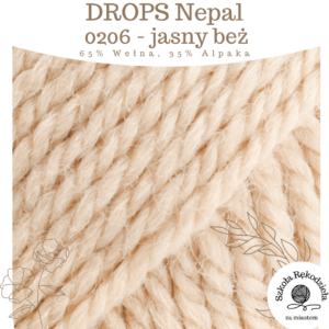 Drops Nepal, 0206, jasny beż, Szkoła Rękodzieła za Miastem