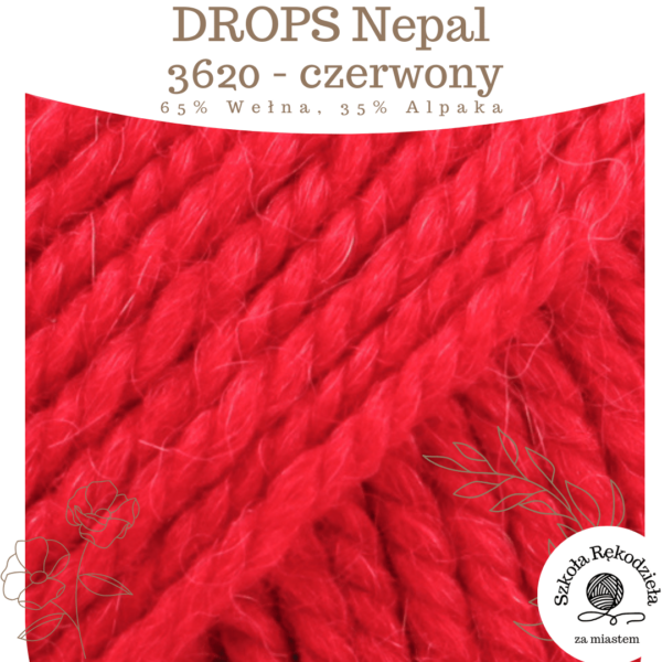 Drops Nepal, 3620, czerwony, Szkoła Rękodzieła za Miastem