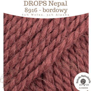 Drops Nepal, 8916, bordowy, Szkoła Rękodzieła za Miastem