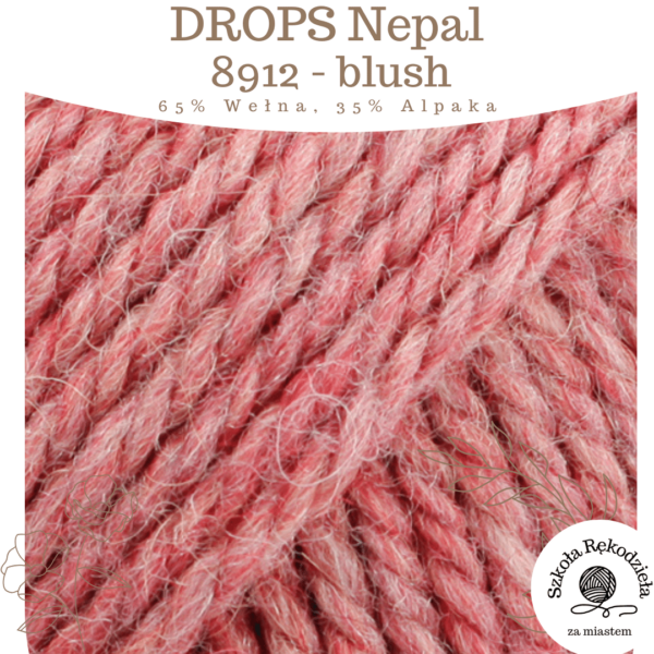 Drops Nepal, 8912, blush, Szkoła Rękodzieła za Miastem