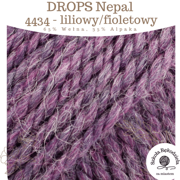 Drops Nepal, 4434, liliowy/fioletowy, Szkoła Rękodzieła za Miastem