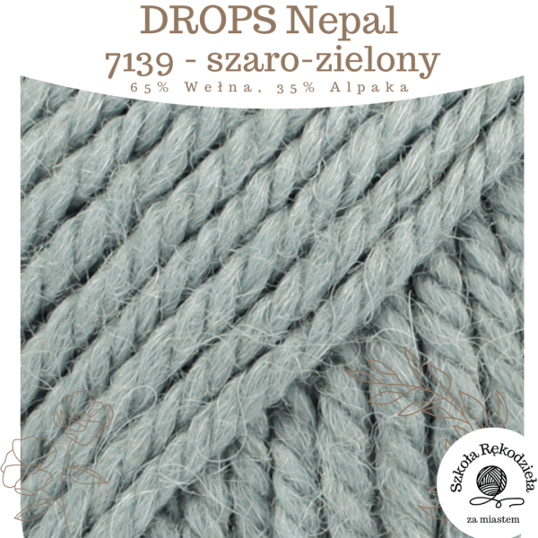 Drops Nepal, 7139, szaro-zielony, Szkoła Rękodzieła za Miastem