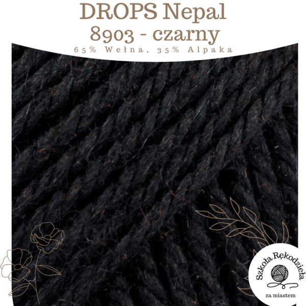 Drops Nepal, 8903, czarny, Szkoła Rękodzieła za Miastem