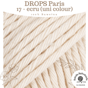 Drops Paris, uni colour 17, ecru, Szkoła Rękodzieła za Miastem