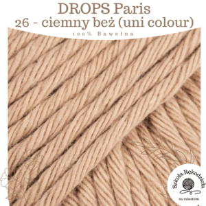 Drops Paris, uni colour 26, ciemny beż, Szkoła Rękodzieła za Miastem