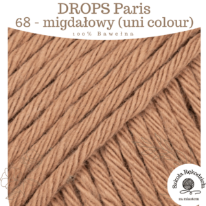 Drops Paris, uni colour 68, migdałowy, Szkoła Rękodzieła za Miastem