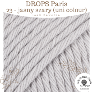 Drops Paris, uni colour 23, jasny szary, Szkoła Rękodzieła za Miastem