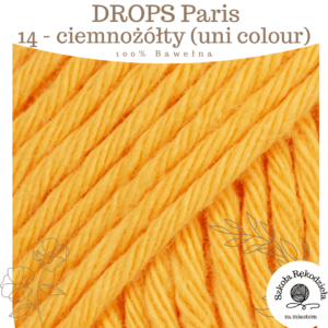 Drops Paris, uni colour 14, ciemnożółty, Szkoła Rękodzieła za Miastem