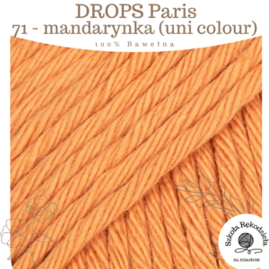 Drops Paris, uni colour 71, mandarynka, Szkoła Rękodzieła za Miastem