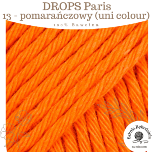 Drops Paris, uni colour 13, pomarańczowy, Szkoła Rękodzieła za Miastem