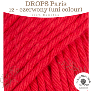 Drops Paris, uni colour 12, czerwony, Szkoła Rękodzieła za Miastem