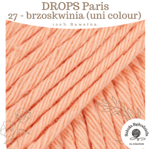 Drops Paris, uni colour 27, brzoskwinia, Szkoła Rękodzieła za Miastem