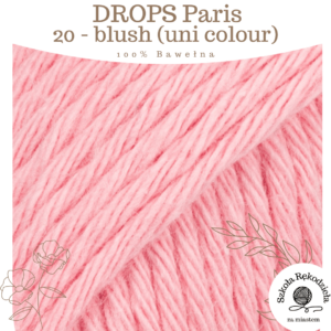 Drops Paris, uni colour 20, blush, Szkoła Rękodzieła za Miastem