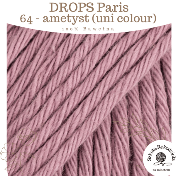 Drops Paris, uni colour 63, pustynna róża, Szkoła Rękodzieła za Miastem