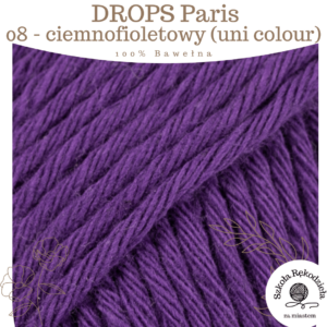 Drops Paris, uni colour 08, ciemnofioletowy, Szkoła Rękodzieła za Miastem