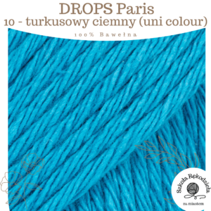 Drops Paris, uni colour 10, turkusowy ciemny, Szkoła Rękodzieła za Miastem
