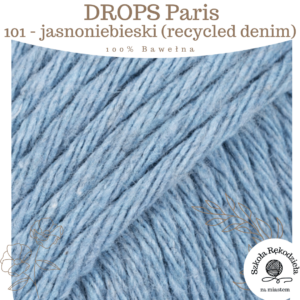 Drops Paris, recycled denim 101, jasnoniebieski, Szkoła Rękodzieła za Miastem