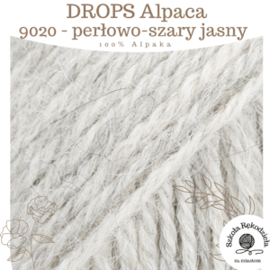 Drops Alpaca 9020 perłowo-szary jasny, Szkoła Rękodzieła za Miastem