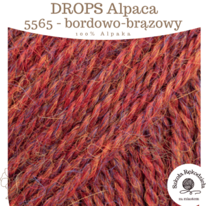 Drops Alpaca 5565, bordowo-brązowy, Szkoła Rękodzieła za Miastem
