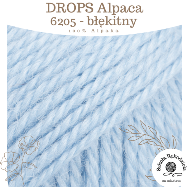 Drops Alpaca 6205, błękitny, Szkoła Rękodzieła za Miastem