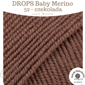 Drops Baby Merino 52, czekolada, Szkoła Rękodzieła za Miastem