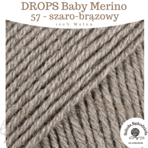 Drops Baby Merino 57, szaro-brązowy, Szkoła Rękodzieła za Miastem