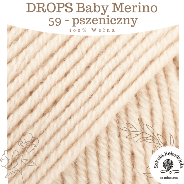 Drops Baby Merino 59, pszeniczny, Szkoła Rękodzieła za Miastem