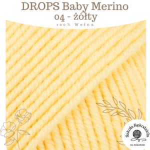 Drops Baby Merino 04 żółty, Szkoła Rękodzieła za Miastem